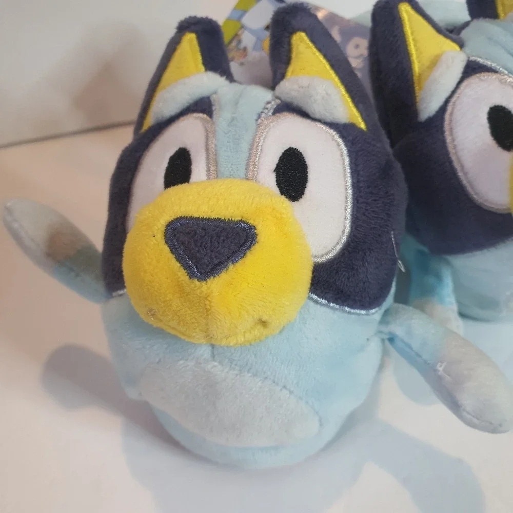 New Bluey Toddler Plush Slippers 5/6 Ground Up Blue 3D Character House Shoes Kid